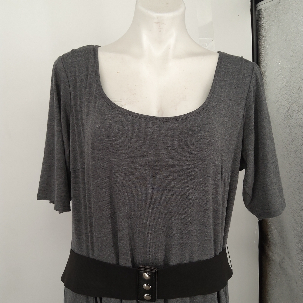 SIGNATURE BY ROBBIE BEE 20W SCOOP NECK ASYMMETRICAL MIDI DRESS - Picture 2 of 9